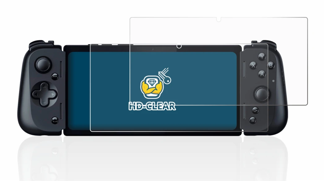 Immagine del dispositivo Razer Edge 5G con un'ampia varietà di protezioni per lo schermo.