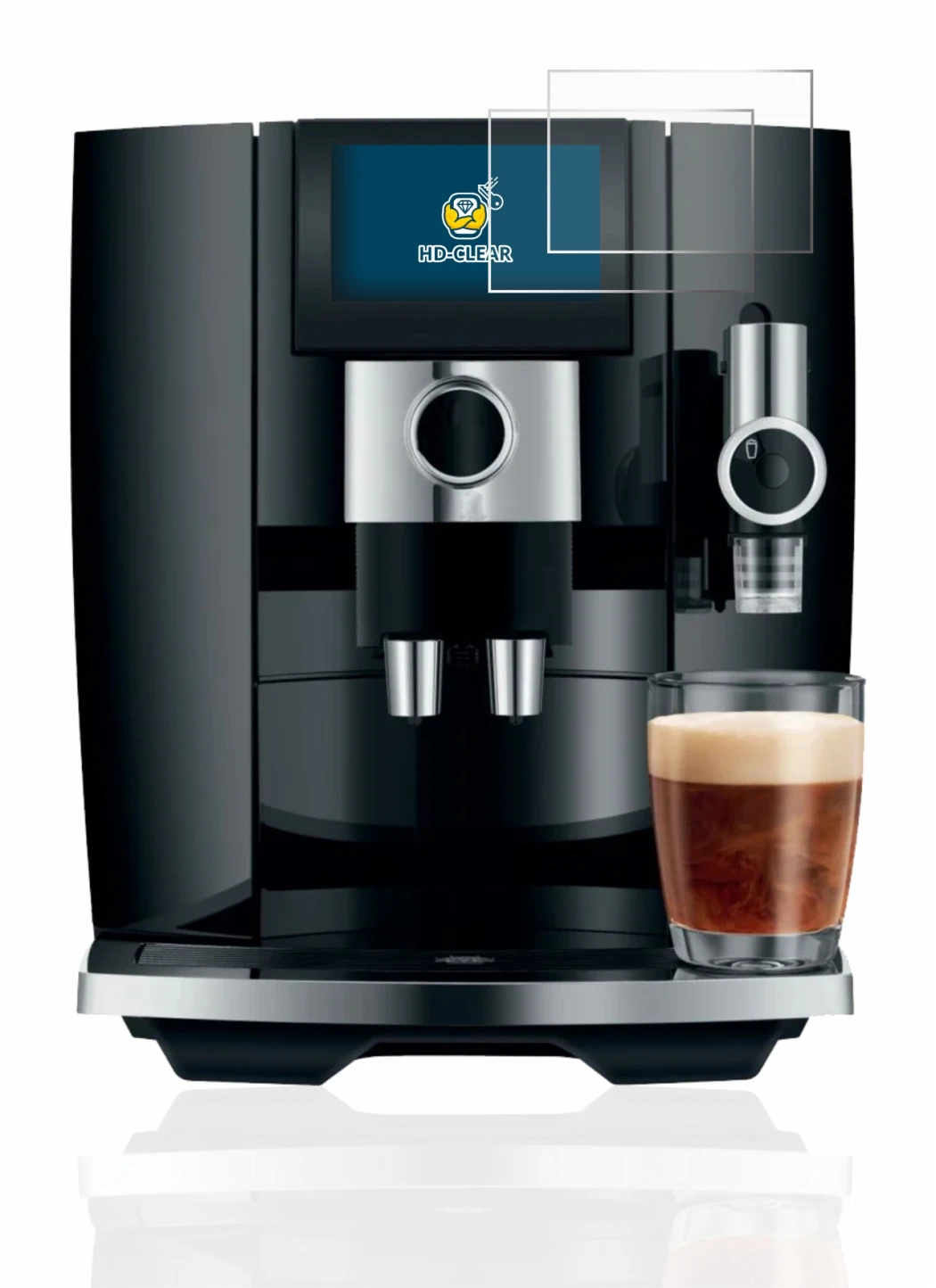 Immagine del dispositivo Jura J8 con un'ampia varietà di protezioni per lo schermo.