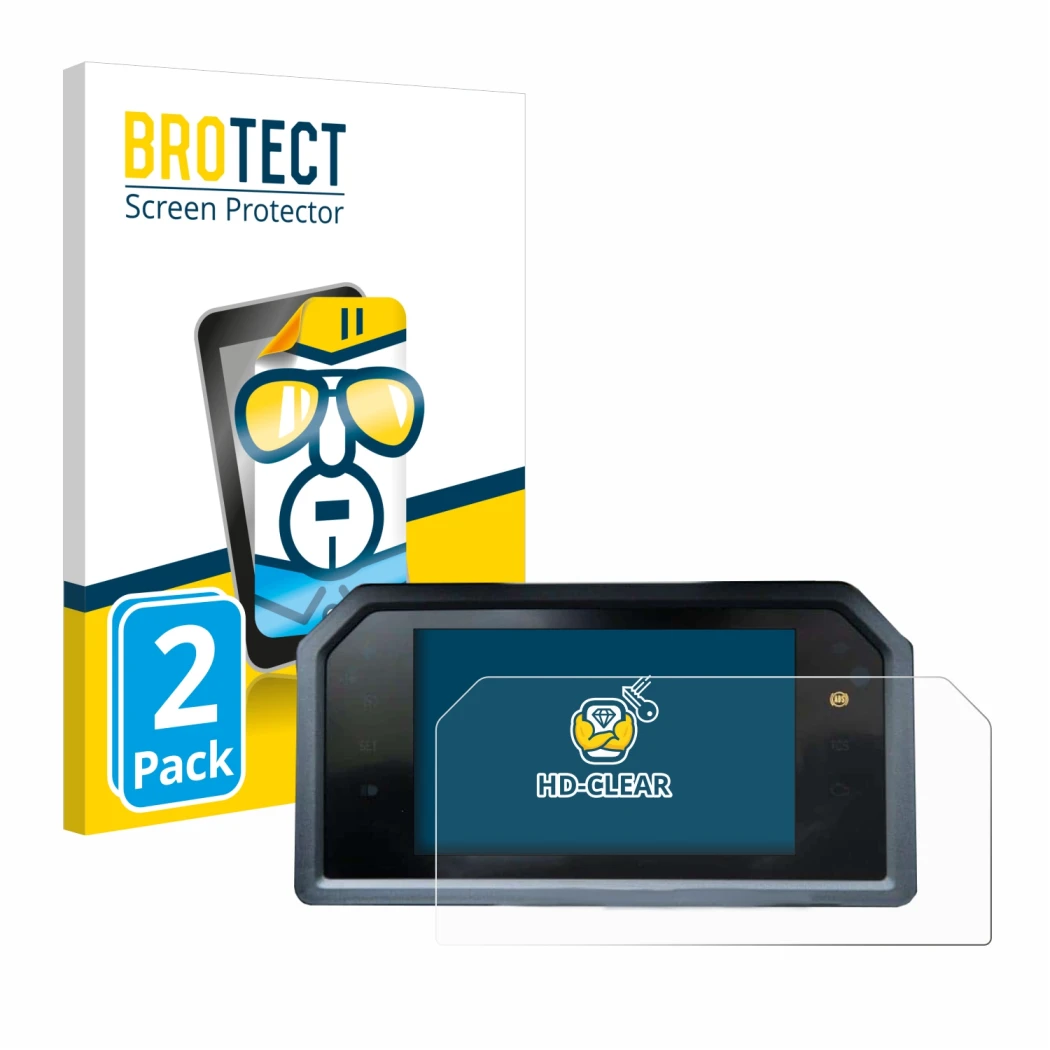 Parte frontale di una confezione del prodotto con il logo del marchio BROTECT. Accanto è raffigurato il dispositivo Yamaha Tma