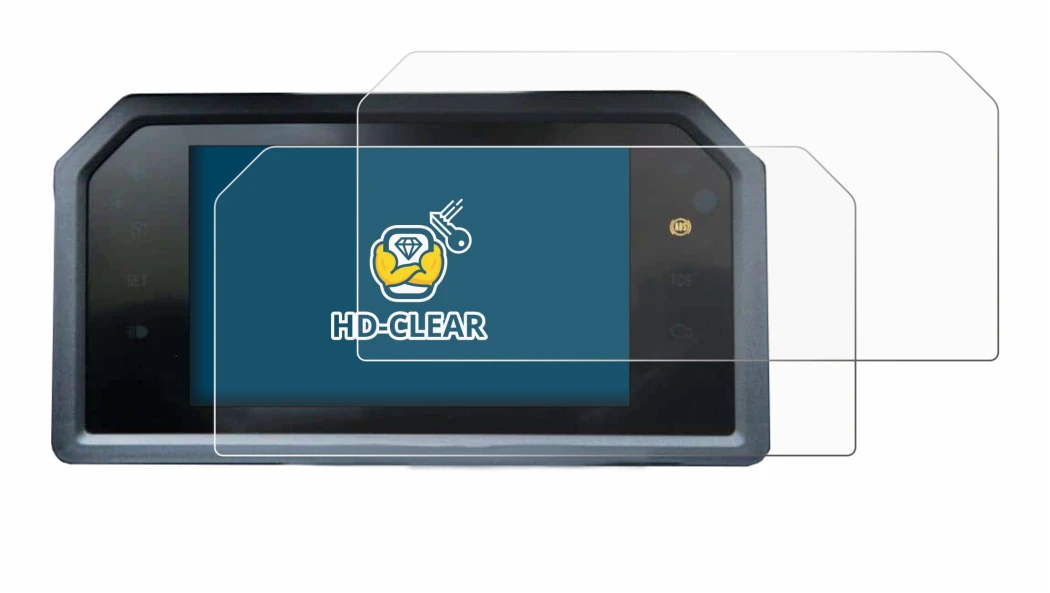 Immagine del dispositivo Yamaha Tmax 560 2023 con un'ampia varietà di protezioni per lo schermo.