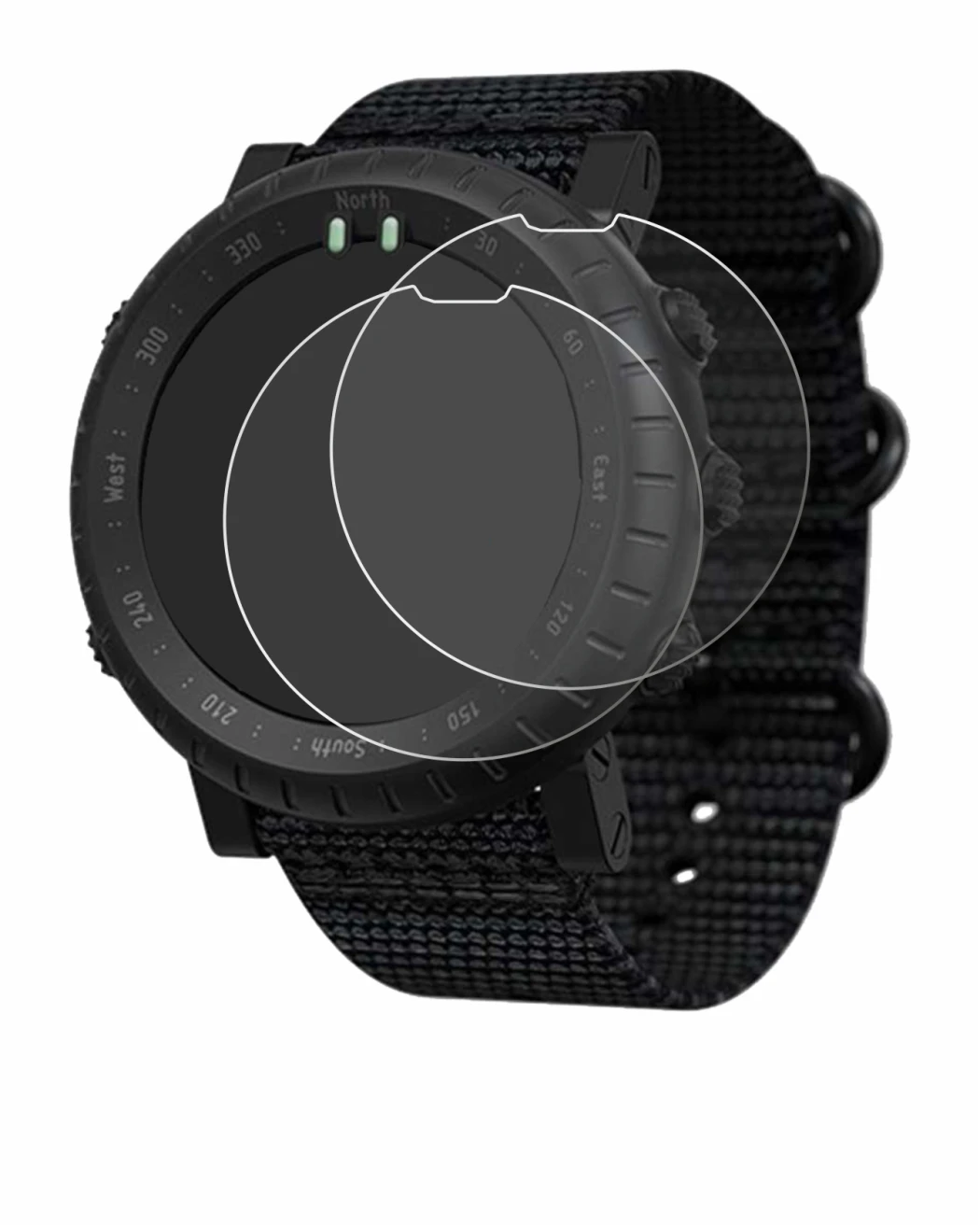 Immagine del dispositivo Suunto Core Alpha con un'ampia varietà di protezioni per lo schermo.