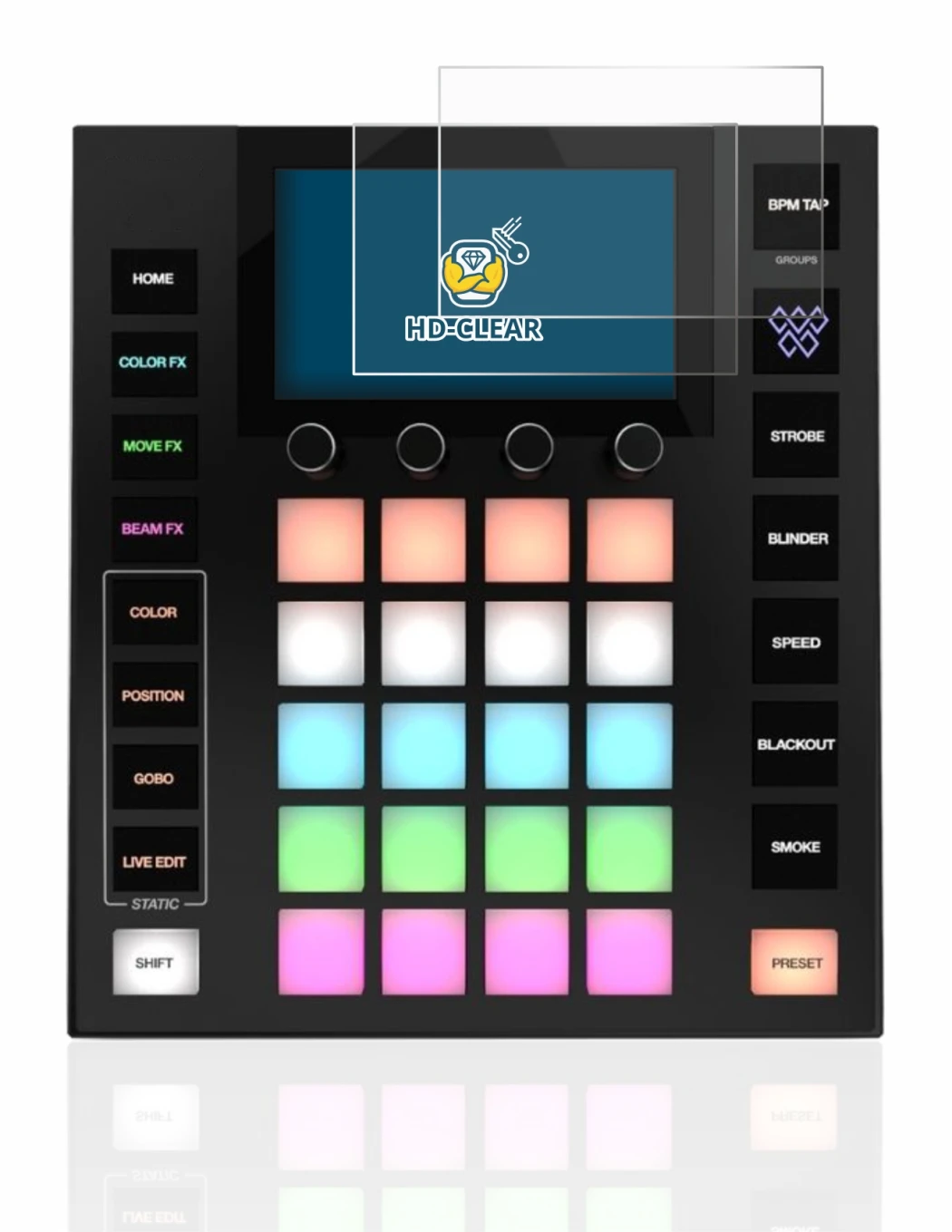 Immagine del dispositivo Wolfmix W1 con un'ampia varietà di protezioni per lo schermo.