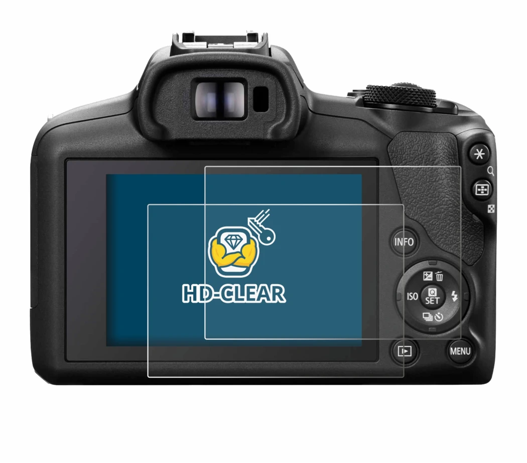 Immagine del dispositivo Canon EOS R100 con un'ampia varietà di protezioni per lo schermo.