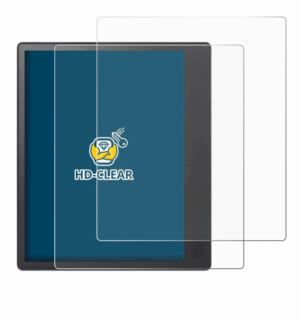 Immagine del dispositivo Kobo Elipsa 2E con un'ampia varietà di protezioni per lo schermo.