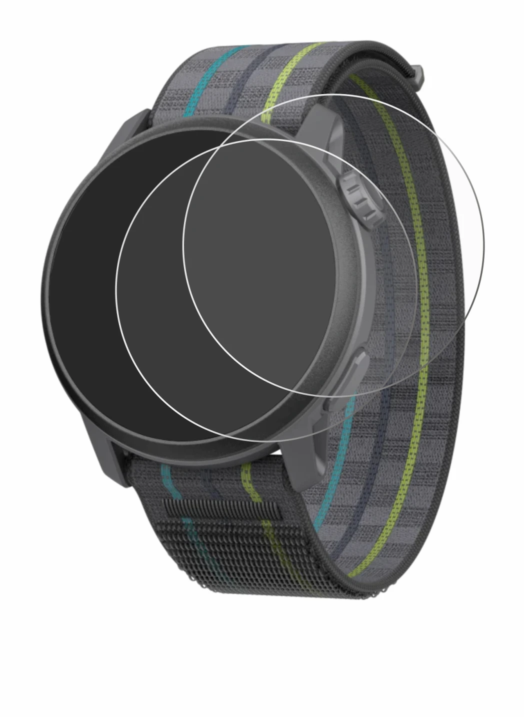 Immagine del dispositivo Coros Pace 3 con un'ampia varietà di protezioni per lo schermo.