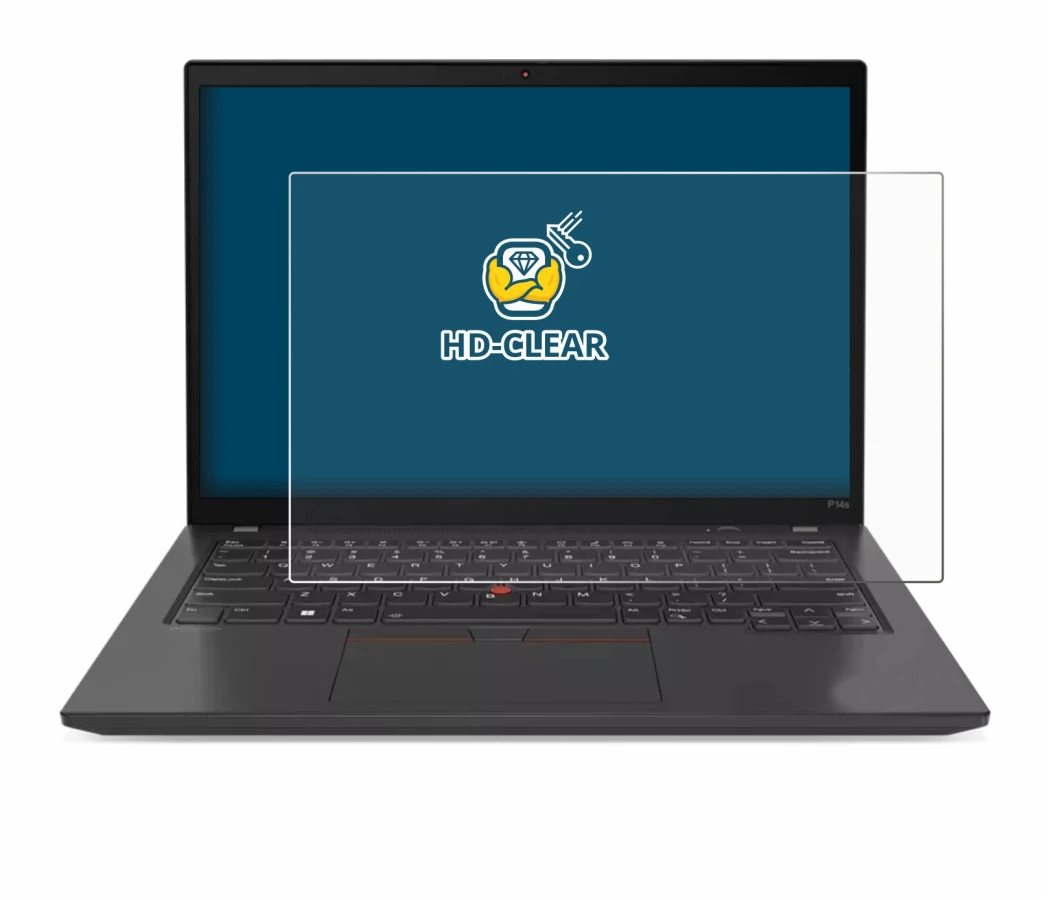 Immagine del dispositivo Lenovo ThinkPad P14s Gen 4 con un'ampia varietà di protezioni per lo schermo.