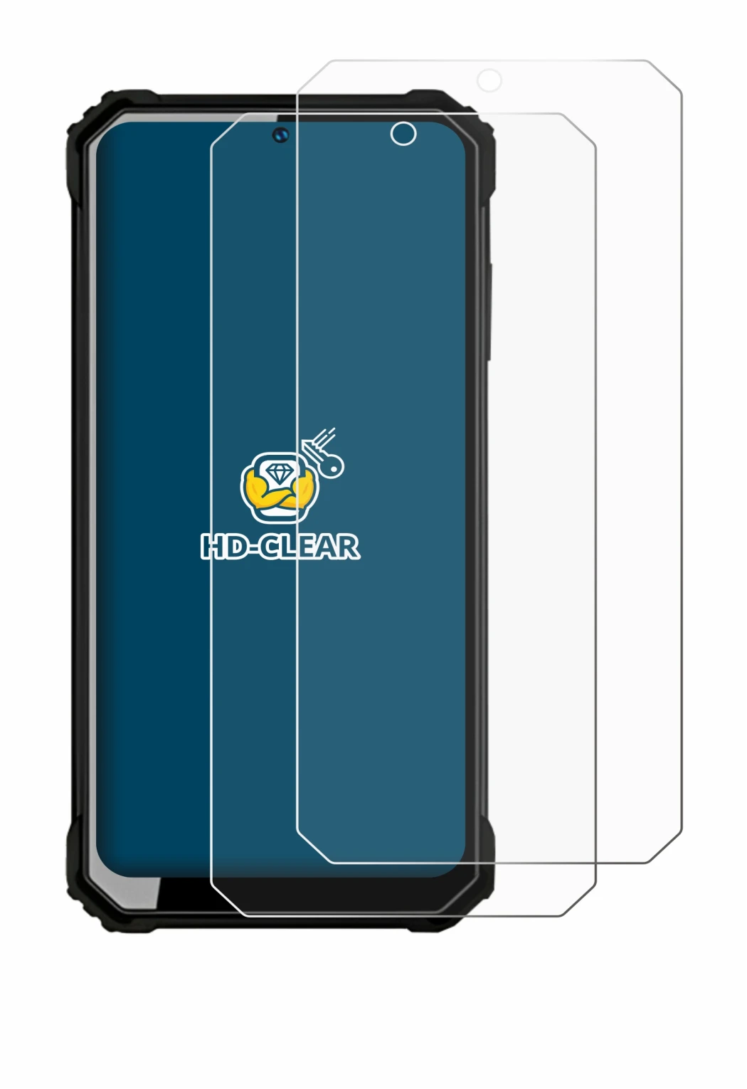 Immagine del dispositivo Oukitel WP23 con un'ampia varietà di protezioni per lo schermo.