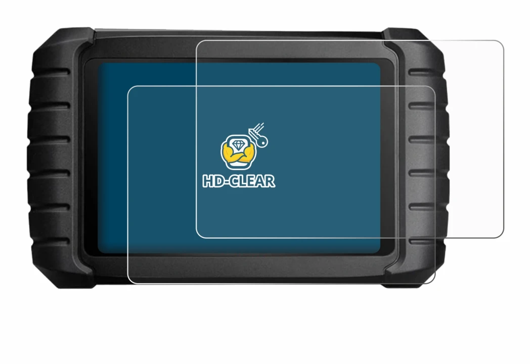 Immagine del dispositivo iCarsoft CR Max con un'ampia varietà di protezioni per lo schermo.