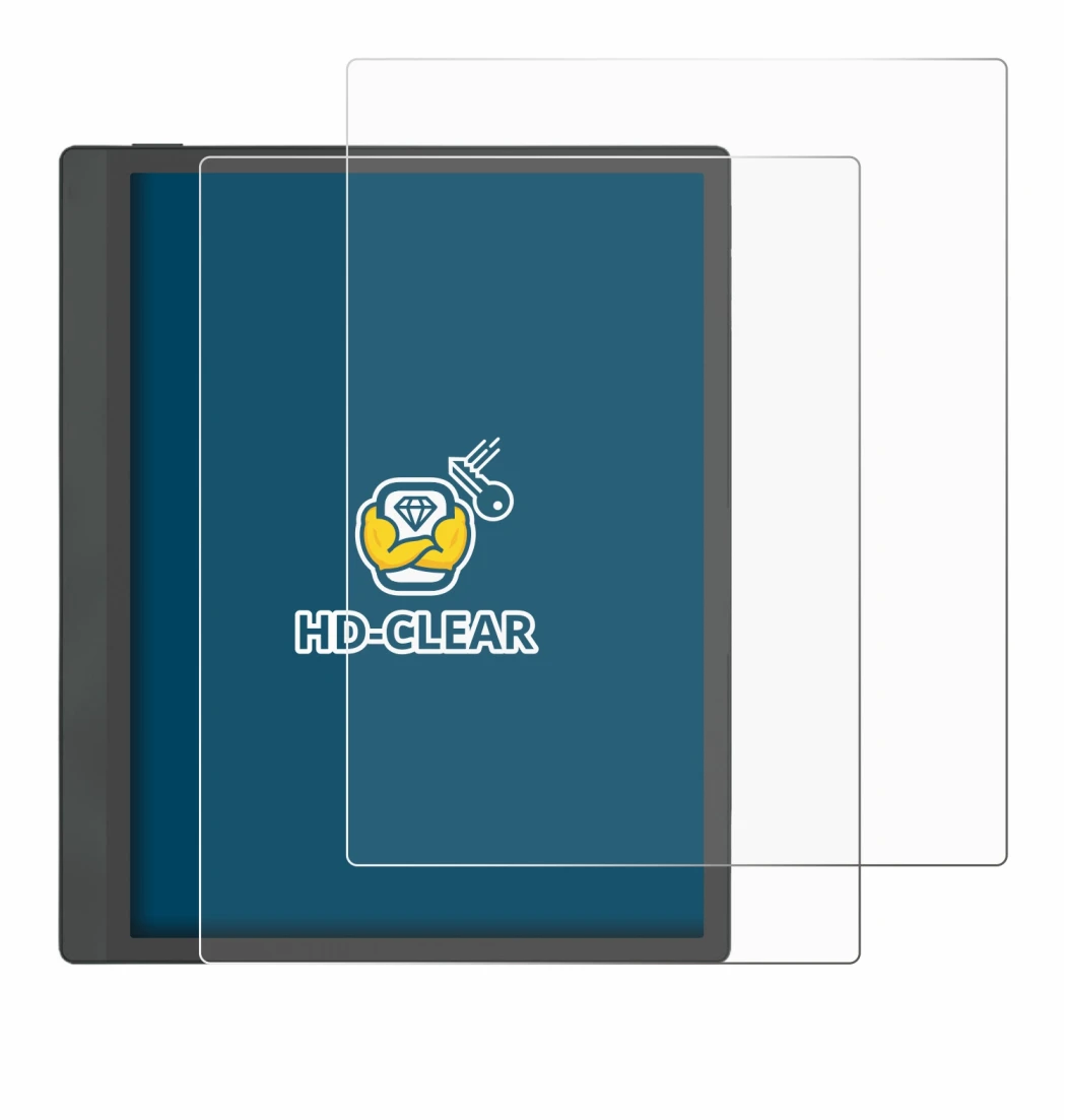Immagine del dispositivo Boox Tab Ultra C Pro con un'ampia varietà di protezioni per lo schermo.