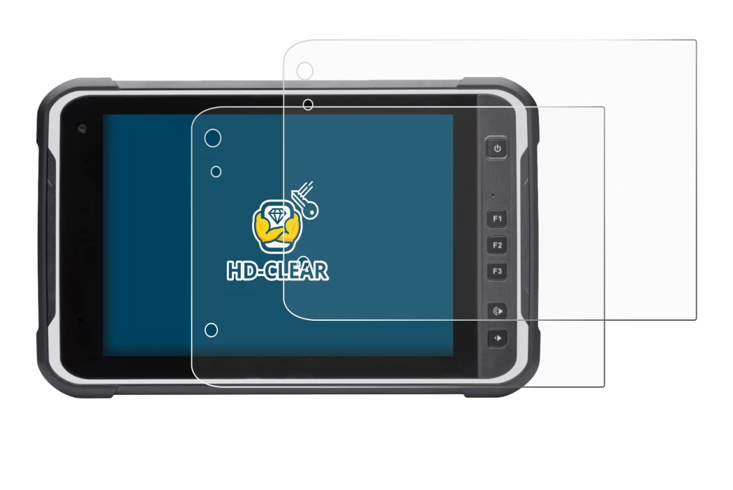 Immagine del dispositivo Handheld Algiz RT8 con un'ampia varietà di protezioni per lo schermo.