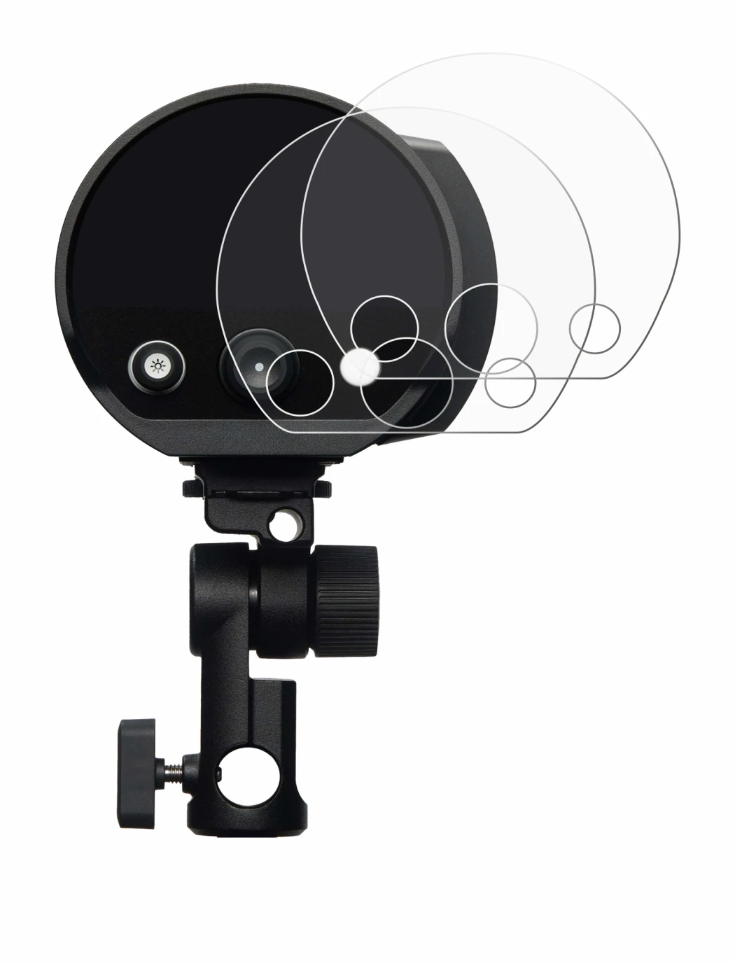 Immagine del dispositivo Profoto B10X con un'ampia varietà di protezioni per lo schermo.