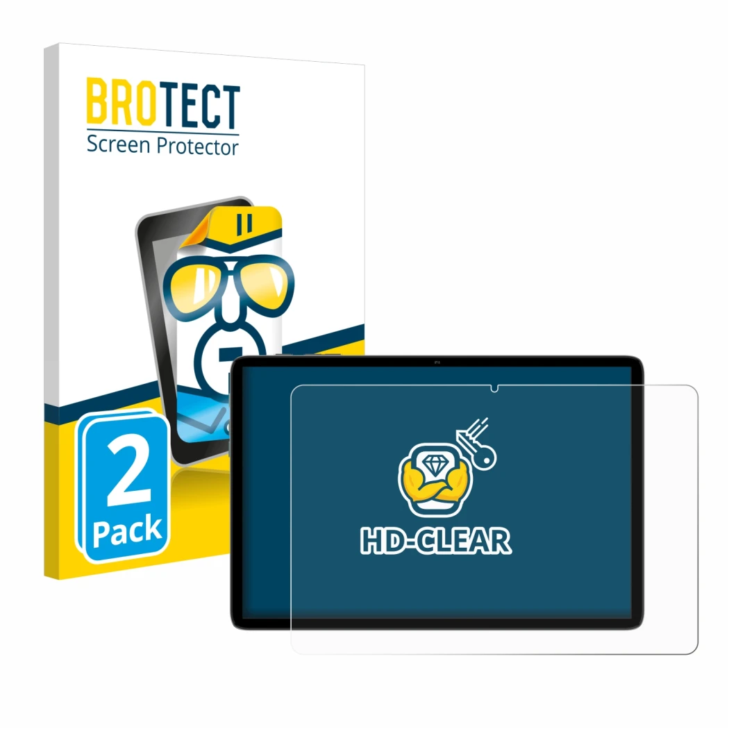 Parte frontale di una confezione del prodotto con il logo del marchio BROTECT. Accanto è raffigurato il dispositivo Teclast P3