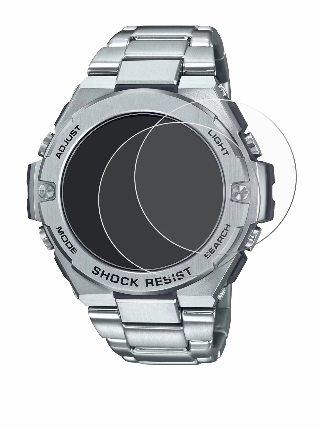 Immagine del dispositivo Casio G-Shock GST-B500D-1A con un'ampia varietà di protezioni per lo schermo.