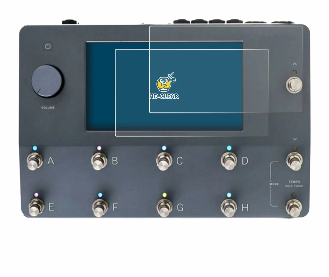Immagine del dispositivo Neural DSP Quad Cortex con un'ampia varietà di protezioni per lo schermo.