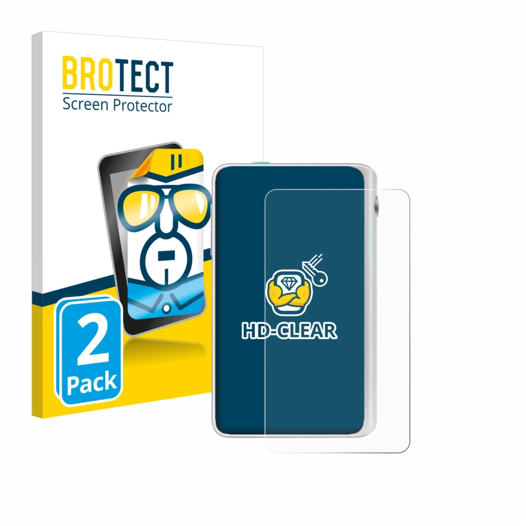 Parte frontale di una confezione del prodotto con il logo del marchio BROTECT. Accanto è raffigurato il dispositivo Timekettle