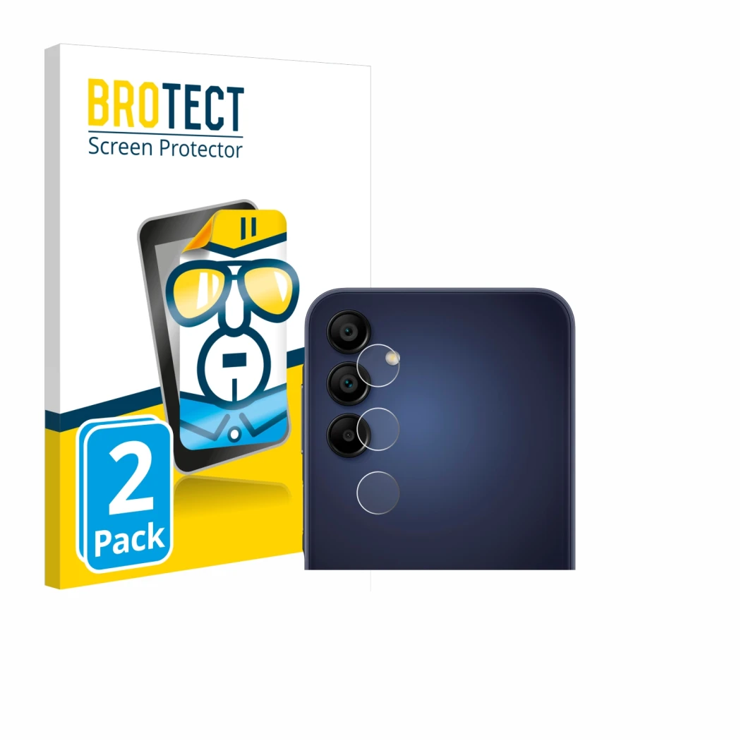 Parte frontale di una confezione del prodotto con il logo del marchio BROTECT. Accanto è raffigurato il dispositivo Samsung Ga