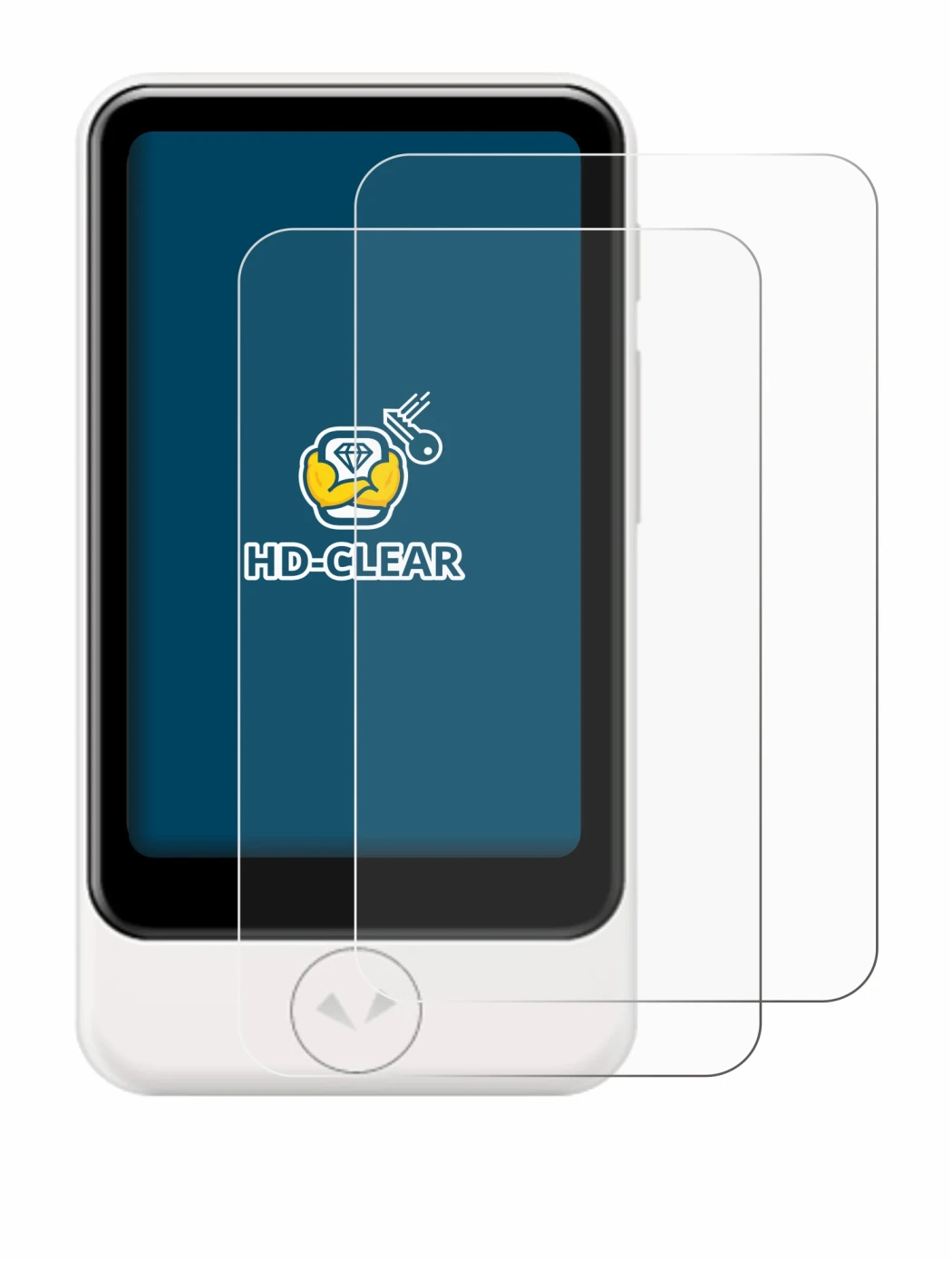 Immagine del dispositivo Pocketalk Plus con un'ampia varietà di protezioni per lo schermo.