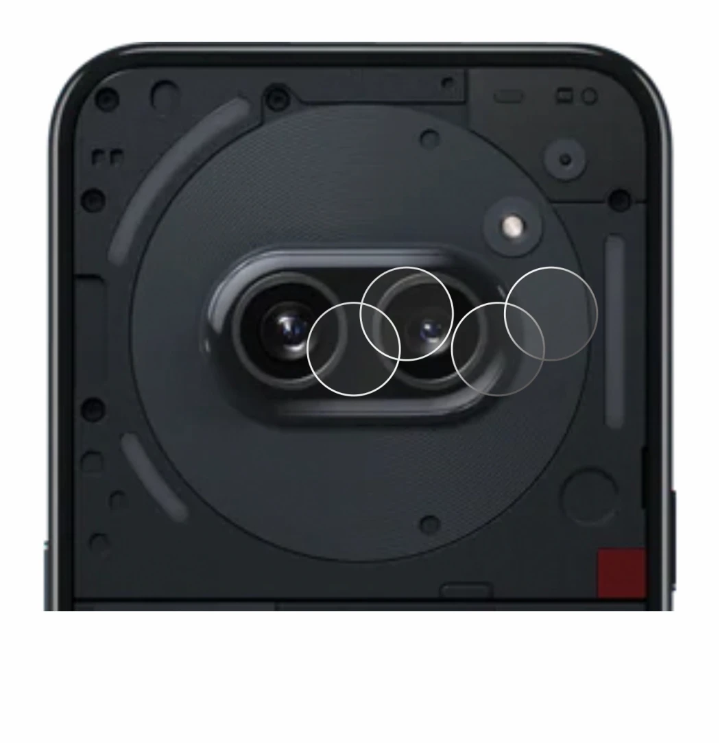 Immagine del dispositivo Nothing Phone (2a) (SOLO Fotocamera) con un'ampia varietà di protezioni per lo schermo.