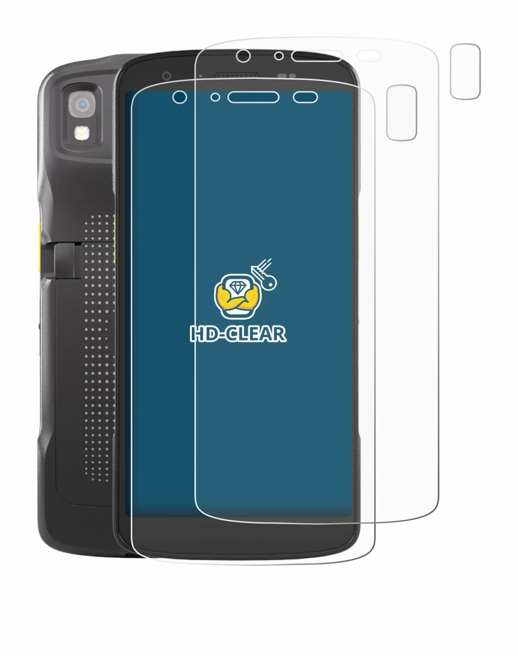 Immagine del dispositivo Zebra TC22 (Fronte+Fotocamera) con un'ampia varietà di protezioni per lo schermo.