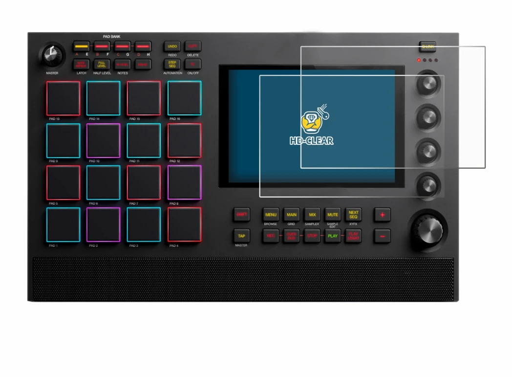 Immagine del dispositivo Akai MPC Live II con un'ampia varietà di protezioni per lo schermo.