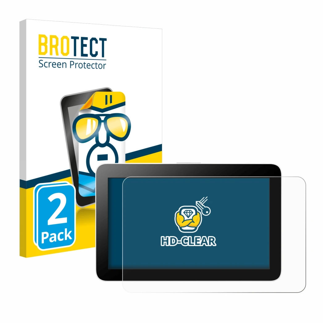 Parte frontale di una confezione del prodotto con il logo del marchio BROTECT. Accanto è raffigurato il dispositivo Wacom One