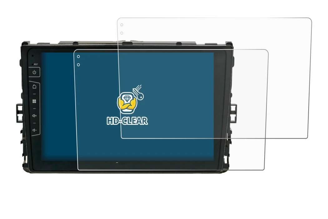 Immagine del dispositivo Dynavin D9-T6 con un'ampia varietà di protezioni per lo schermo.