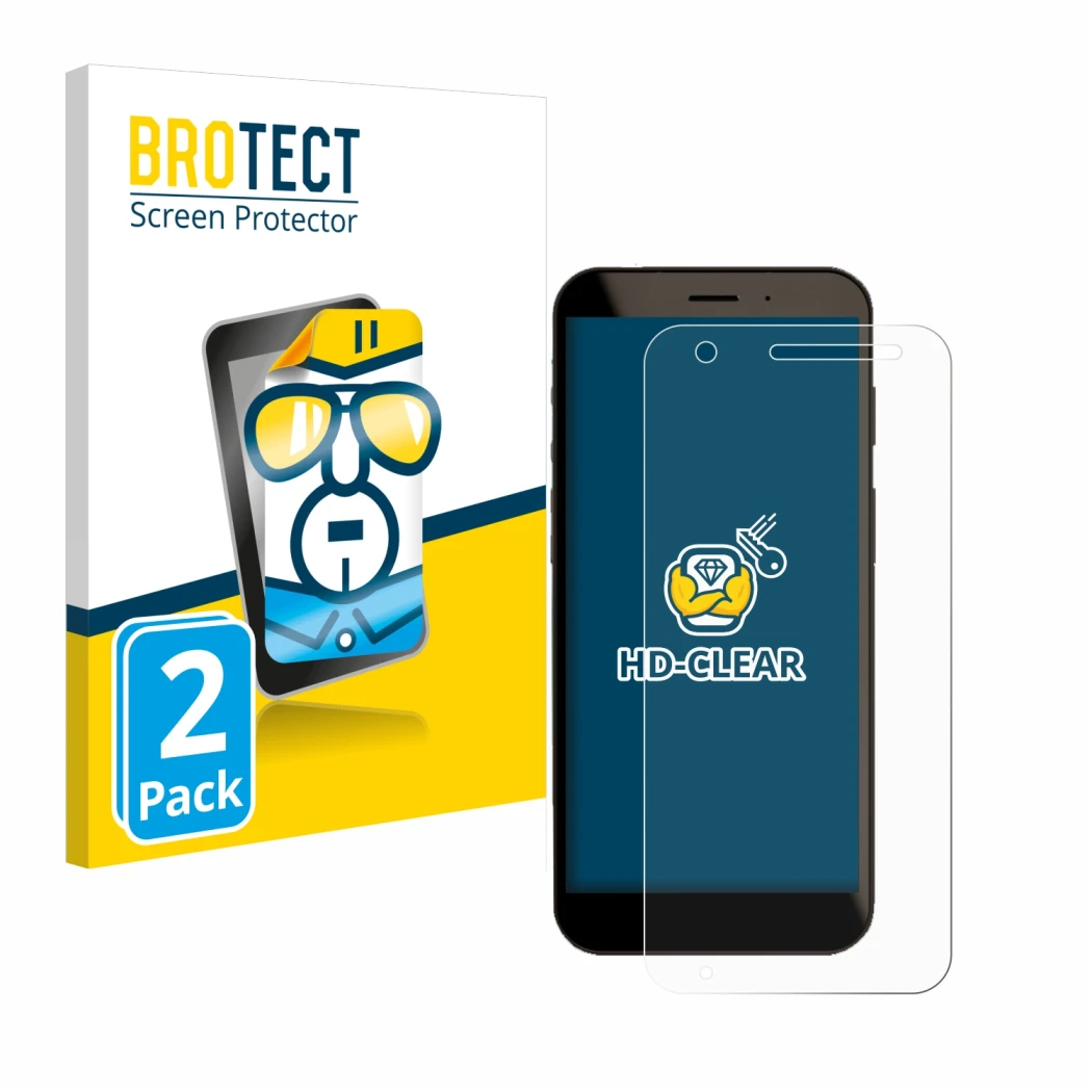 Parte frontale di una confezione del prodotto con il logo del marchio BROTECT. Accanto è raffigurato il dispositivo Datalogic