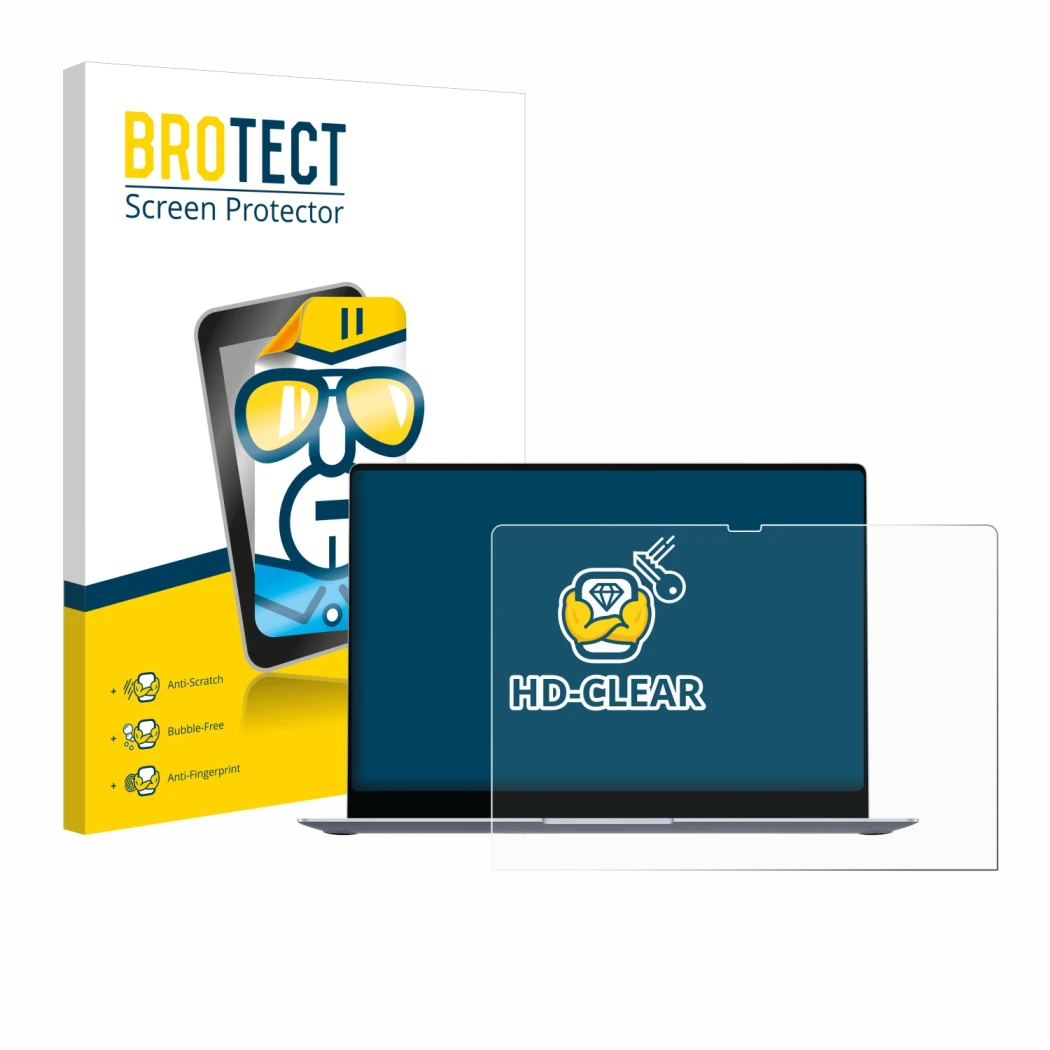 Parte frontale di una confezione del prodotto con il logo del marchio BROTECT. Accanto è raffigurato il dispositivo Samsung Ga