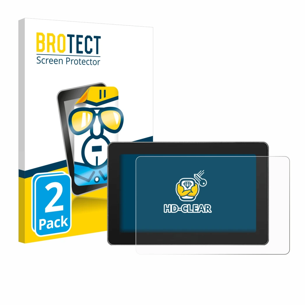 Parte frontale di una confezione del prodotto con il logo del marchio BROTECT. Accanto è raffigurato il dispositivo SmallHD In