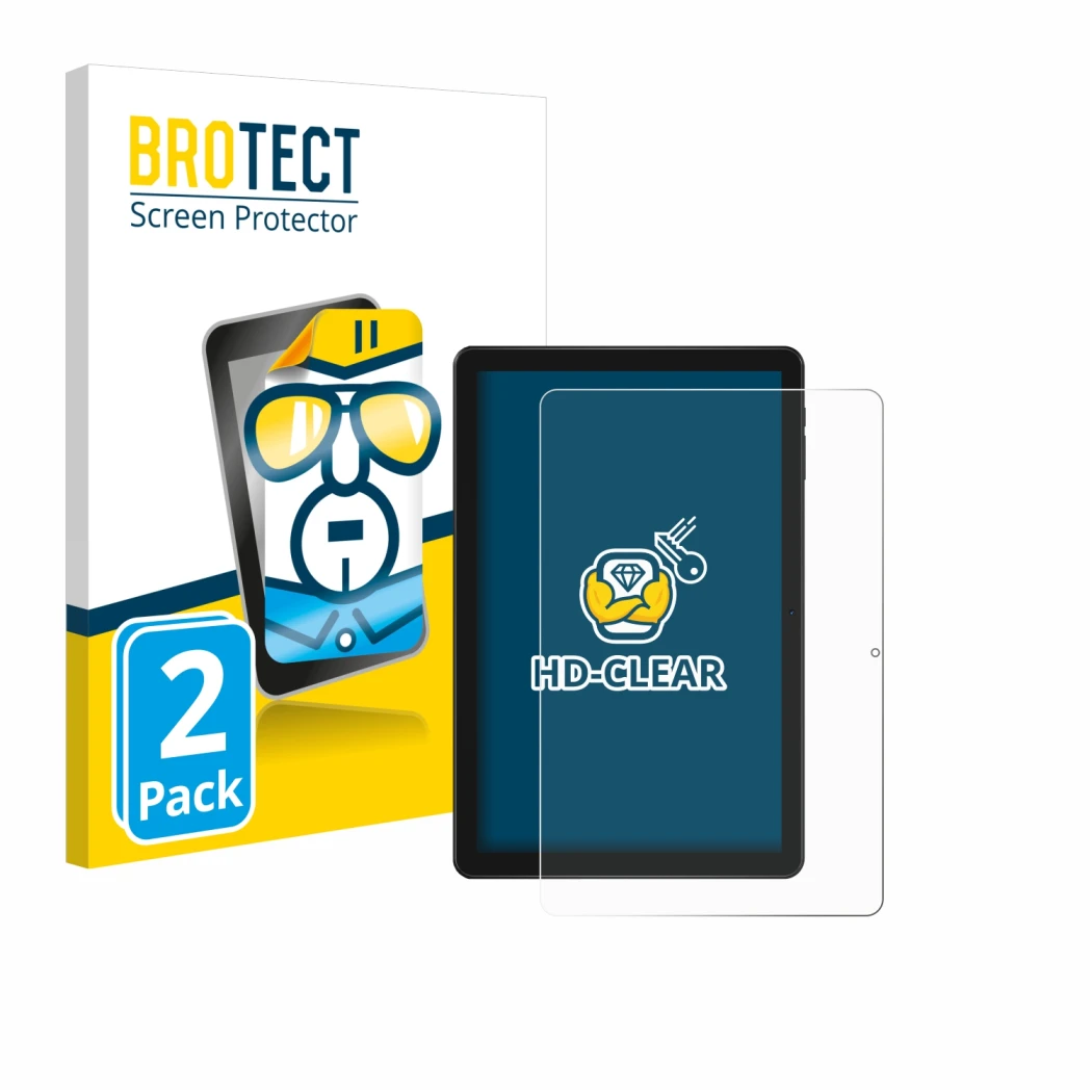 Parte frontale di una confezione del prodotto con il logo del marchio BROTECT. Accanto è raffigurato il dispositivo Doogee T10