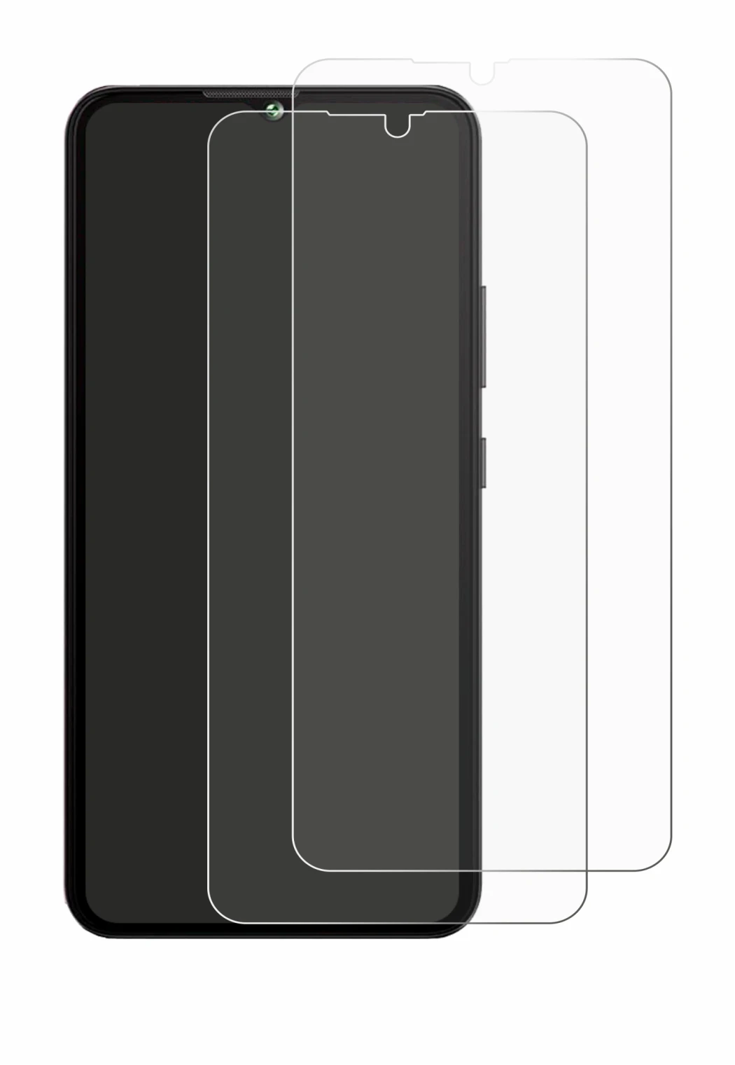 Immagine del dispositivo Cubot A10 con un'ampia varietà di protezioni per lo schermo.