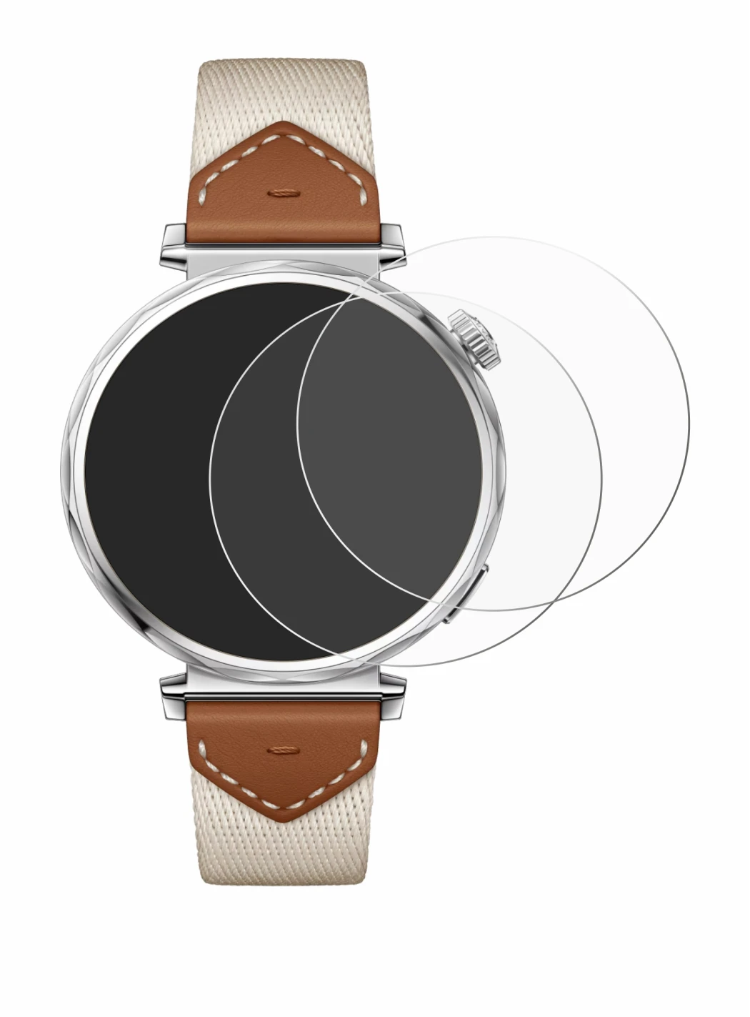 Immagine del dispositivo Huawei Watch GT 5 (41 mm) con un'ampia varietà di protezioni per lo schermo.