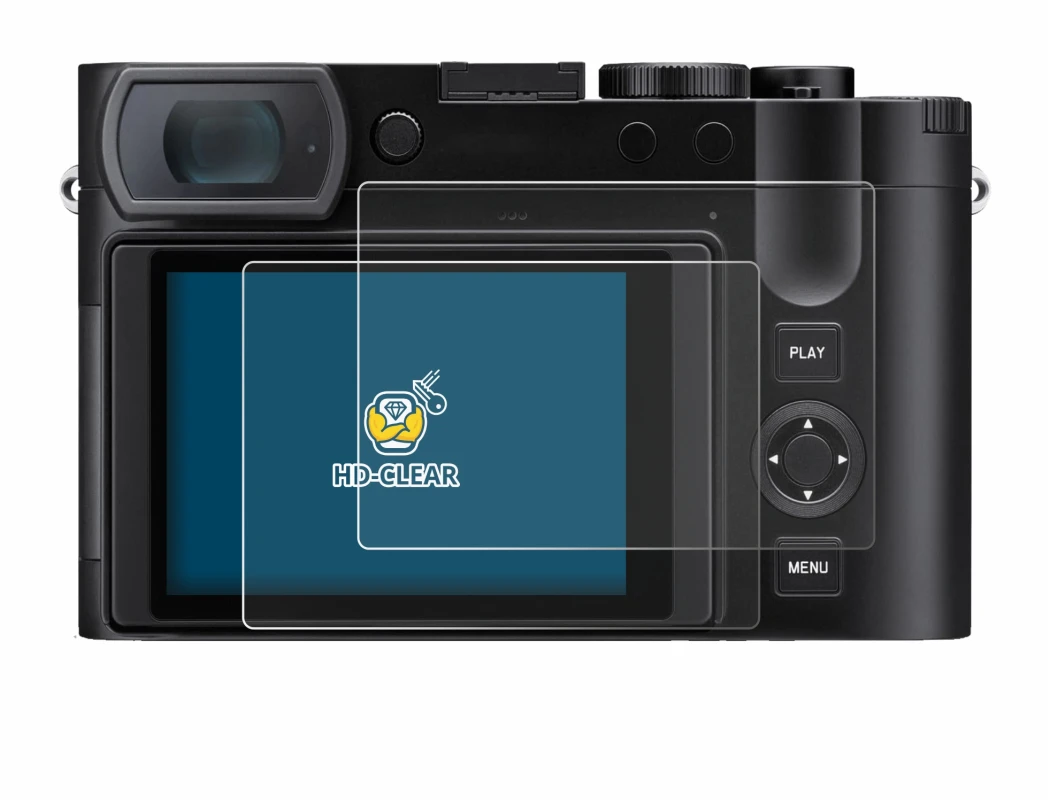 Immagine del dispositivo Leica Q3 43 con un'ampia varietà di protezioni per lo schermo.