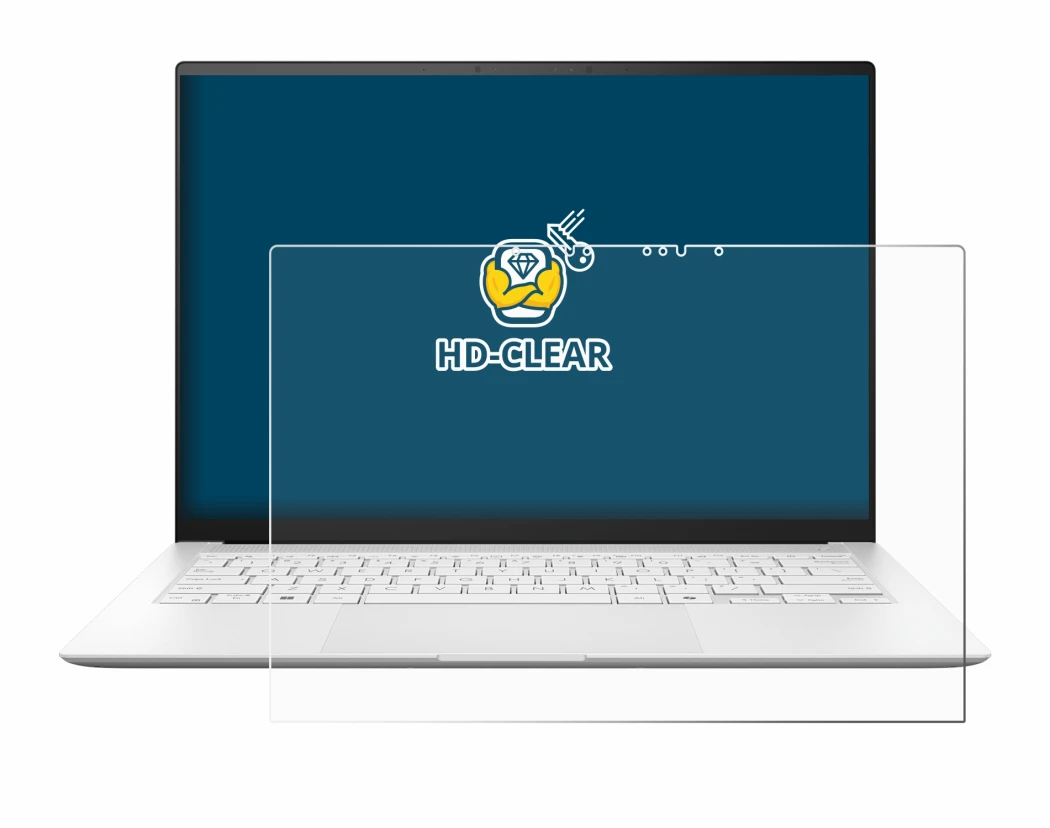 Immagine del dispositivo ASUS ZenBook S 14 UX5406 con un'ampia varietà di protezioni per lo schermo.