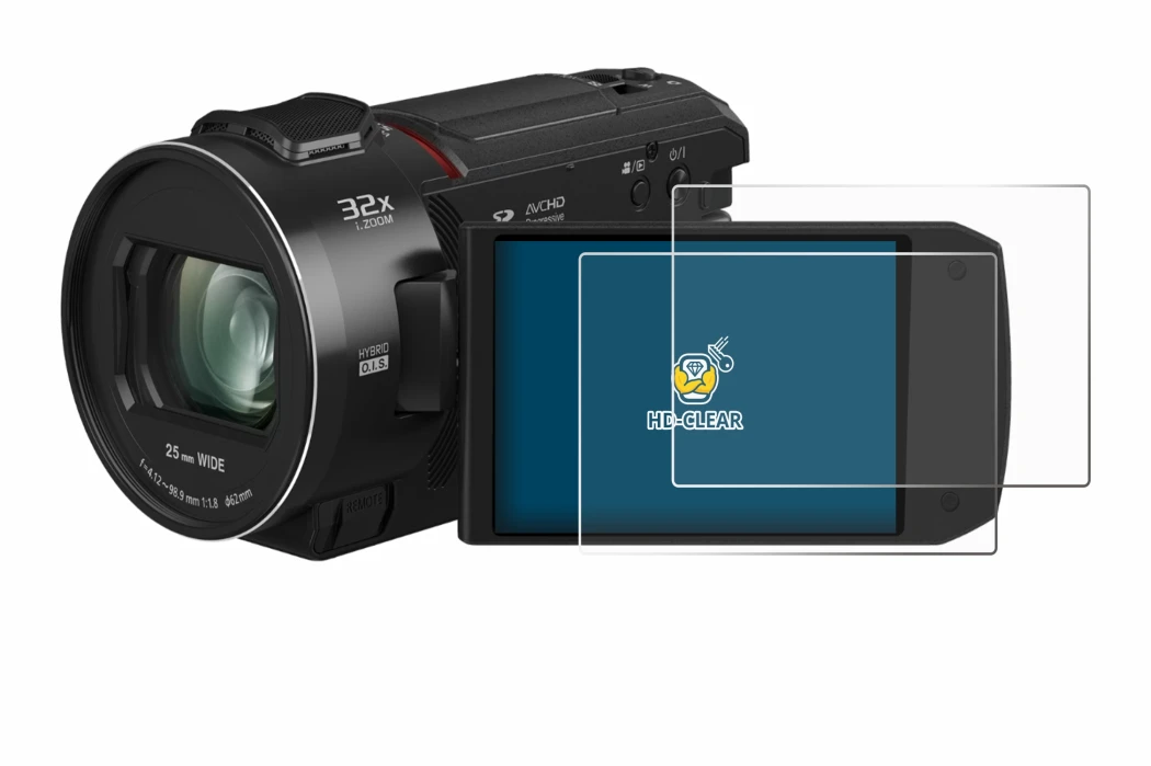 Immagine del dispositivo Panasonic HC-VX3 con un'ampia varietà di protezioni per lo schermo.