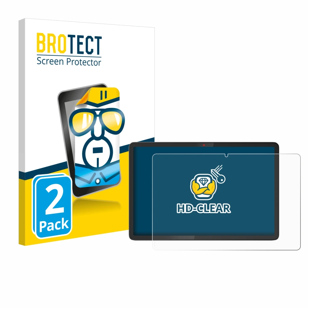 Parte frontale di una confezione del prodotto con il logo del marchio BROTECT. Accanto è raffigurato il dispositivo Lenovo Chr