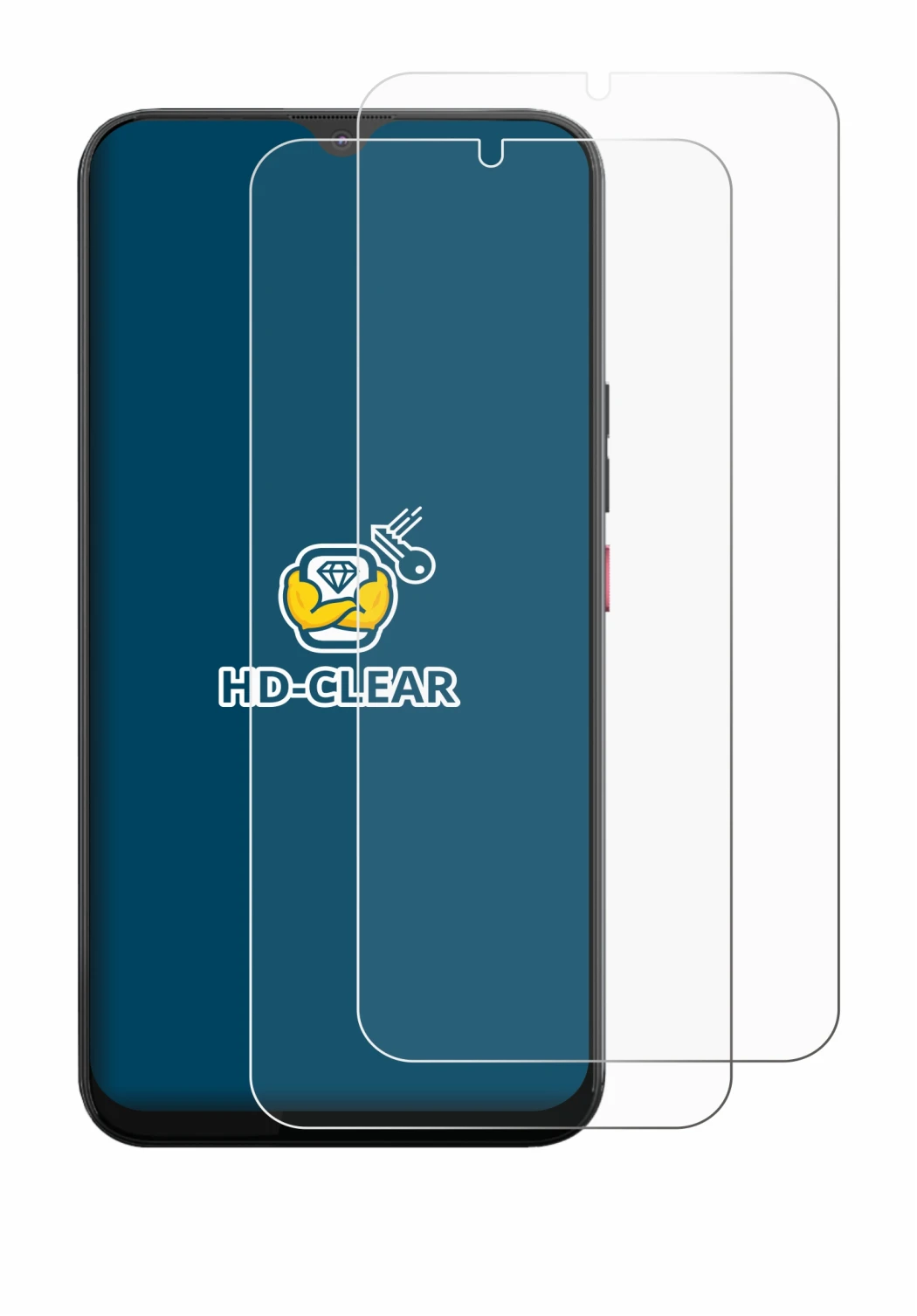 Immagine del dispositivo Volla Phone 22 con un'ampia varietà di protezioni per lo schermo.