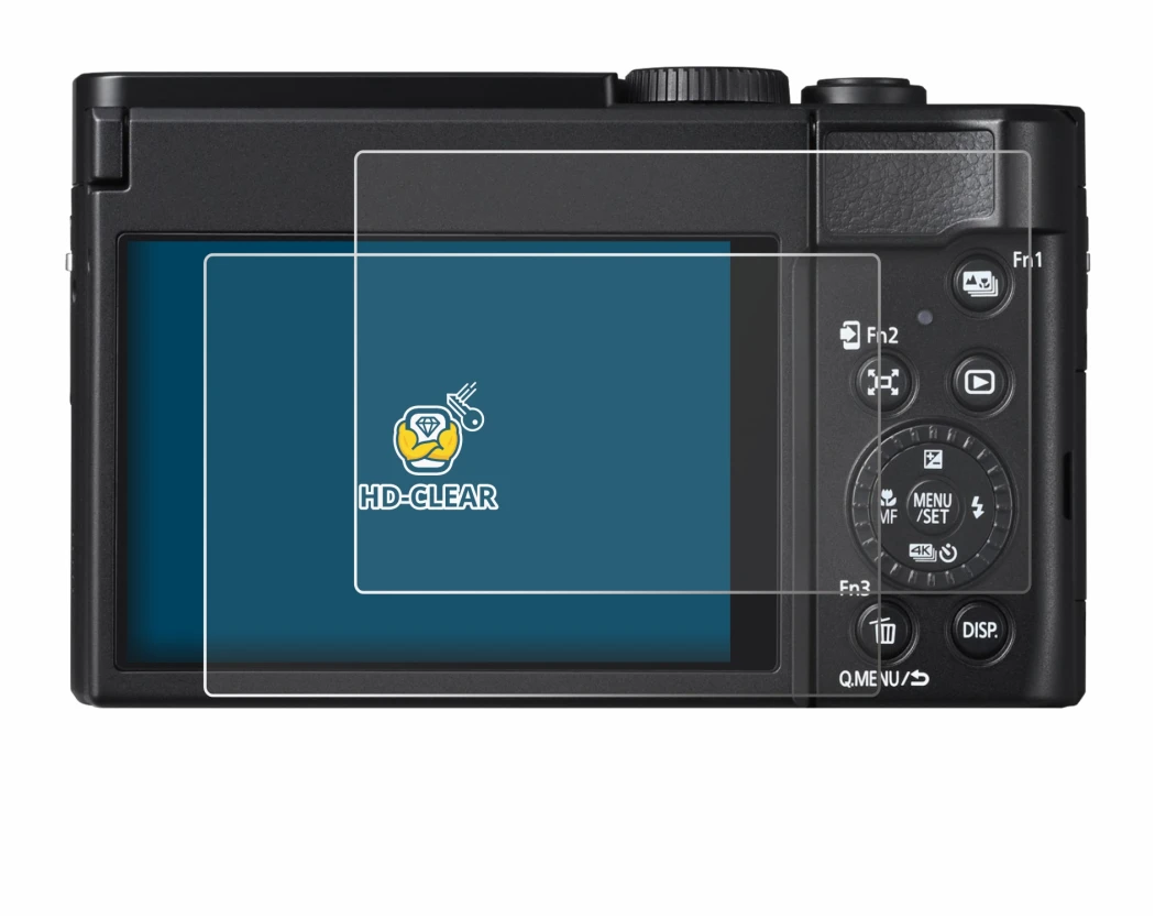 Immagine del dispositivo Panasonic Lumix DC-TZ99 con un'ampia varietà di protezioni per lo schermo.