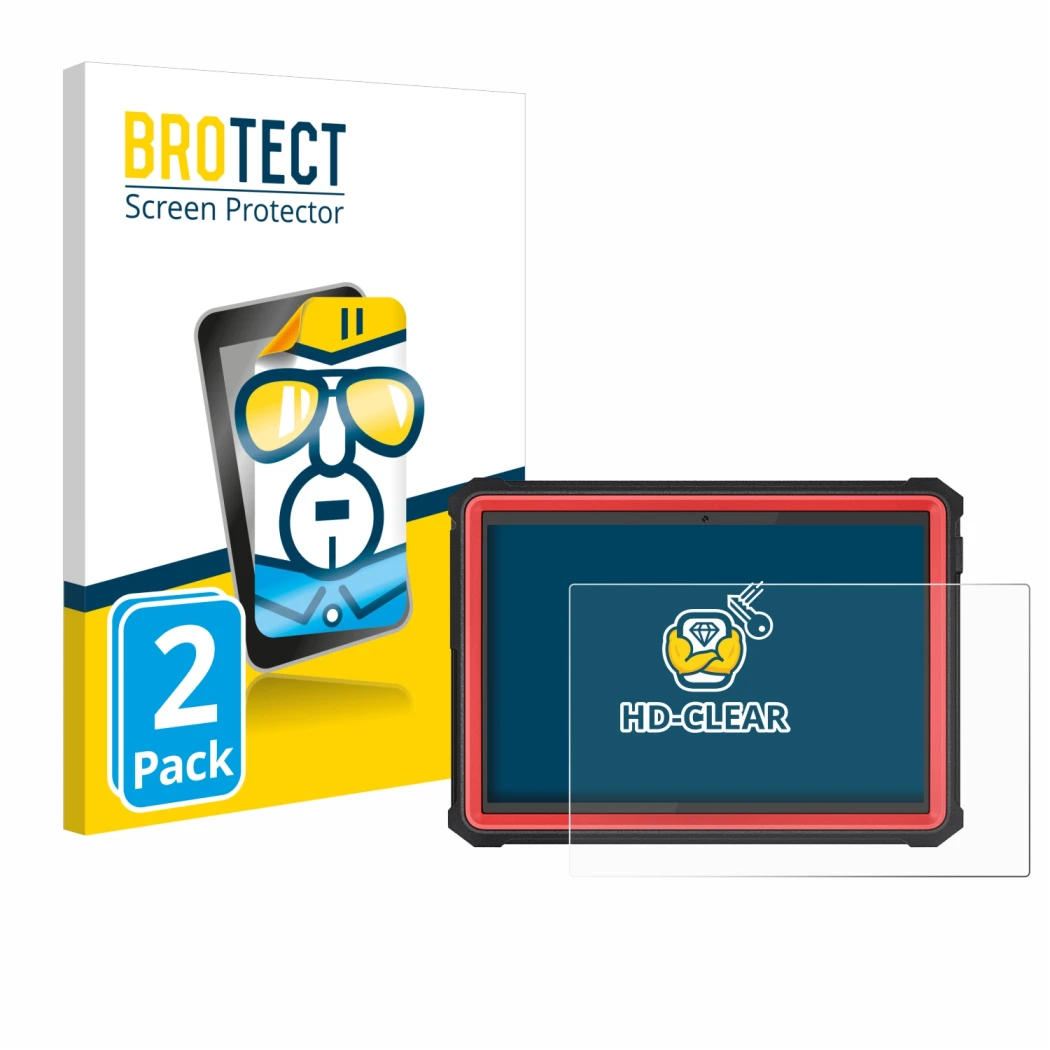 Parte frontale di una confezione del prodotto con il logo del marchio BROTECT. Accanto è raffigurato il dispositivo Launch X-4