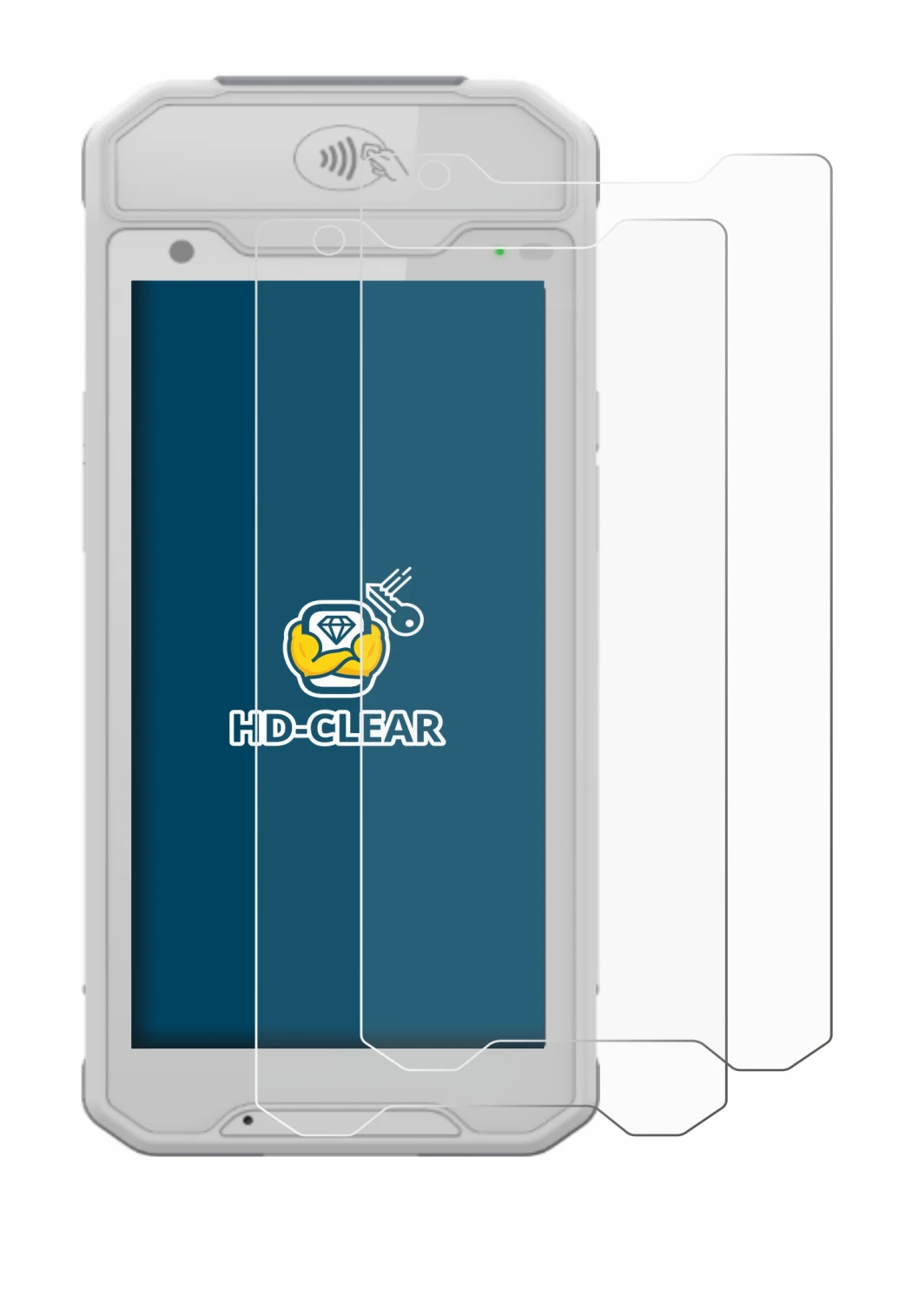 Immagine del dispositivo Dojo Pocket con un'ampia varietà di protezioni per lo schermo.