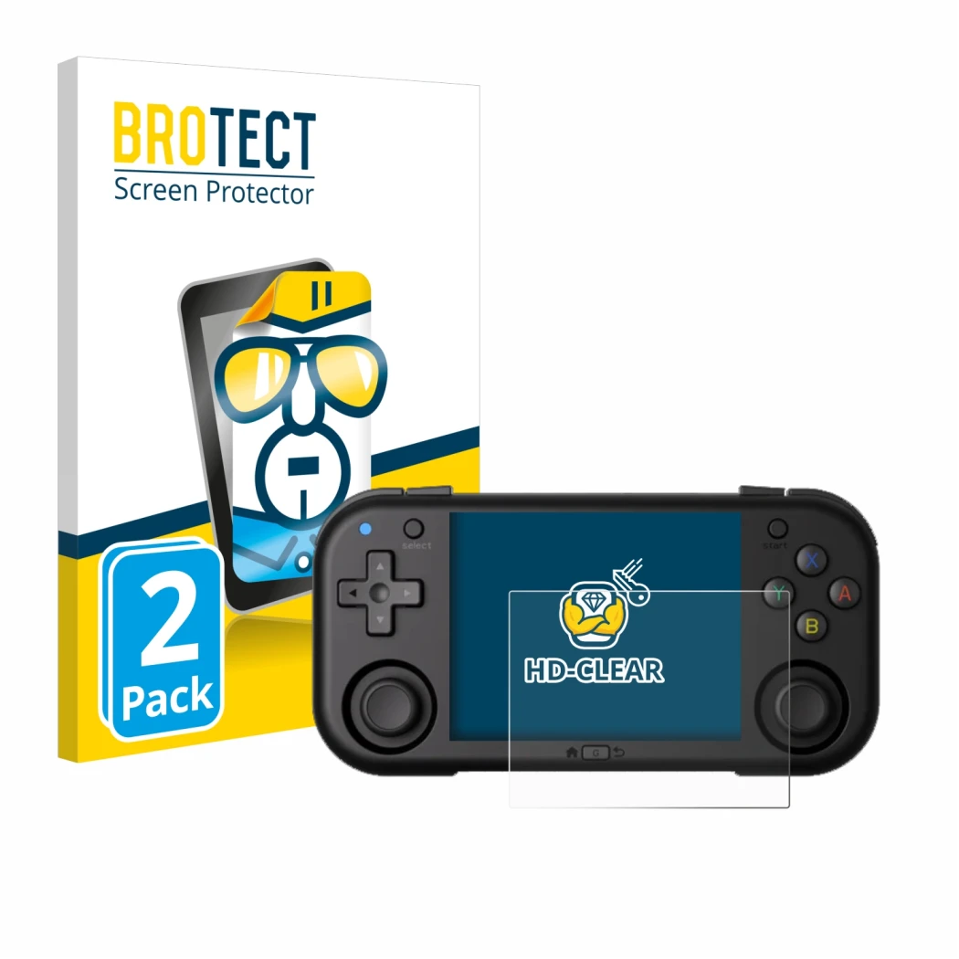 Parte frontale di una confezione del prodotto con il logo del marchio BROTECT. Accanto è raffigurato il dispositivo Magicx Min