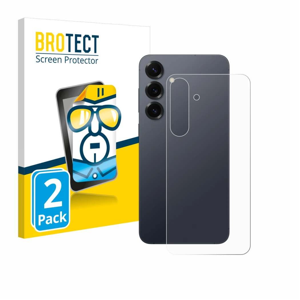 Parte frontale di una confezione del prodotto con il logo del marchio BROTECT. Accanto è raffigurato il dispositivo Samsung Ga