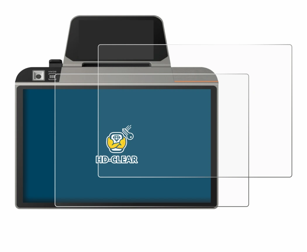 Immagine del dispositivo Sunmi D3 Mini con un'ampia varietà di protezioni per lo schermo.