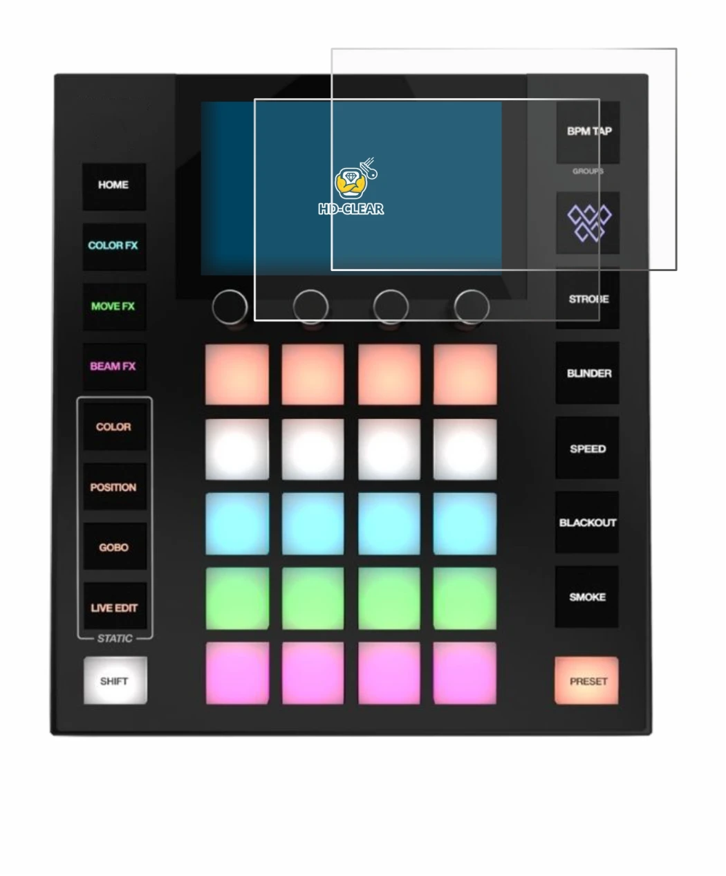 Immagine del dispositivo Wolfmix W1 MK2 con un'ampia varietà di protezioni per lo schermo.