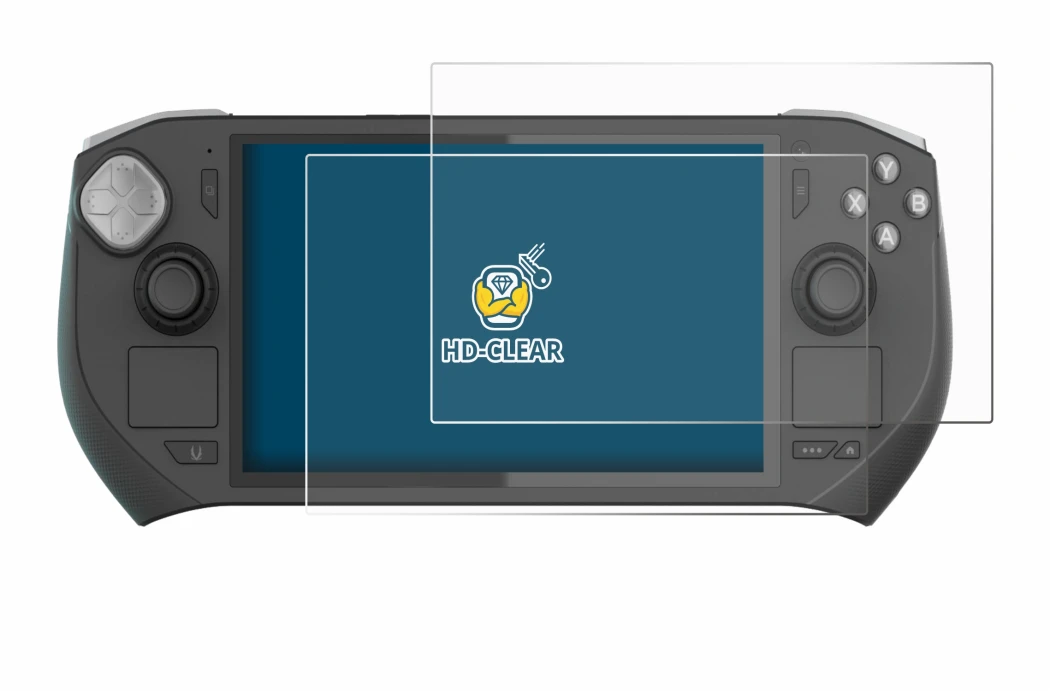 Immagine del dispositivo Zotac Gaming Zone con un'ampia varietà di protezioni per lo schermo.