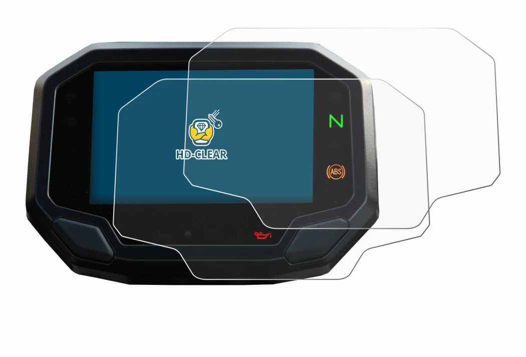 Immagine del dispositivo Kawasaki Versys 650 2022+ con un'ampia varietà di protezioni per lo schermo.