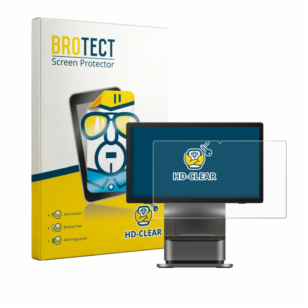 Parte frontale di una confezione del prodotto con il logo del marchio BROTECT. Accanto è raffigurato il dispositivo Sunmi T3 P