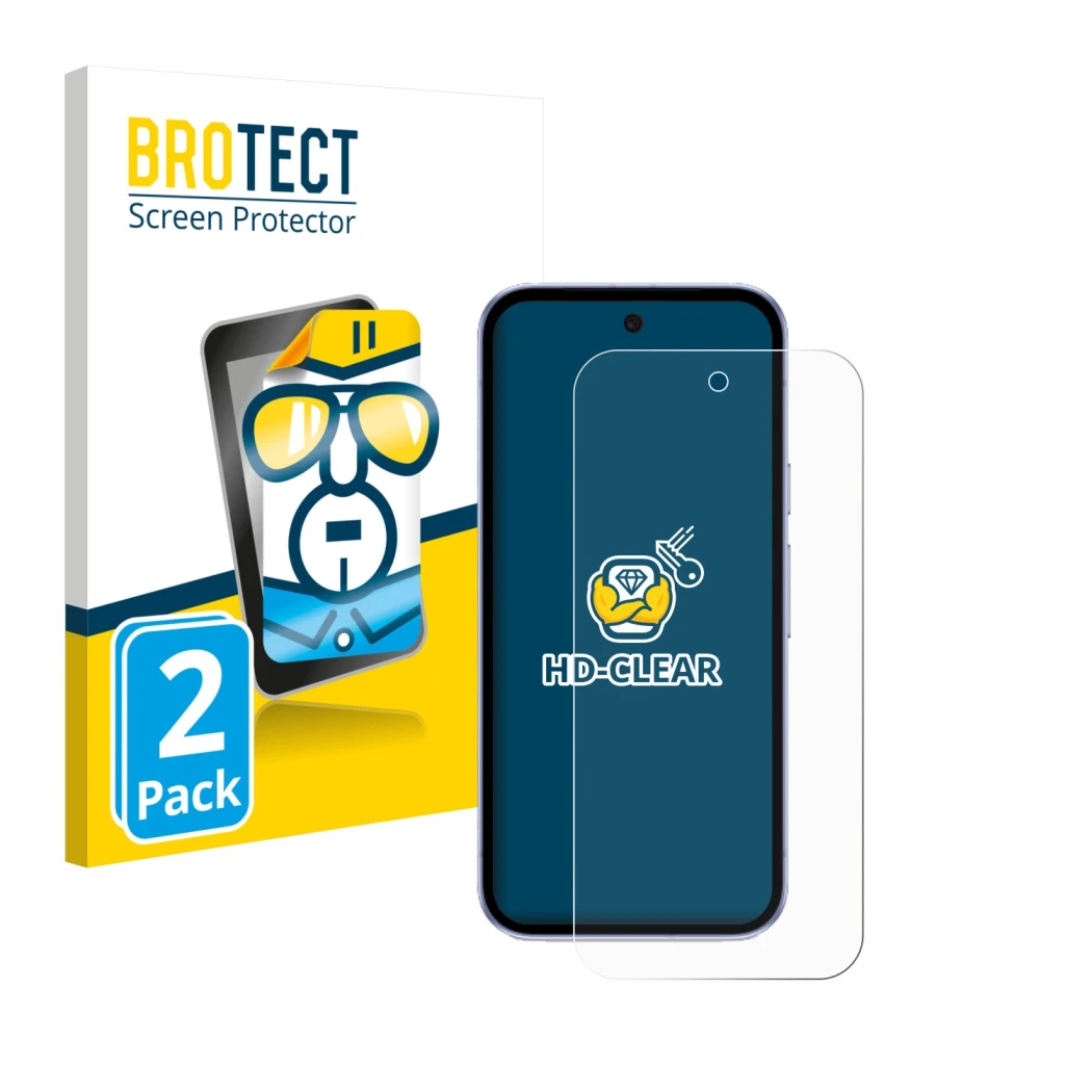 Parte frontale di una confezione del prodotto con il logo del marchio BROTECT. Accanto è raffigurato il dispositivo Google Pix