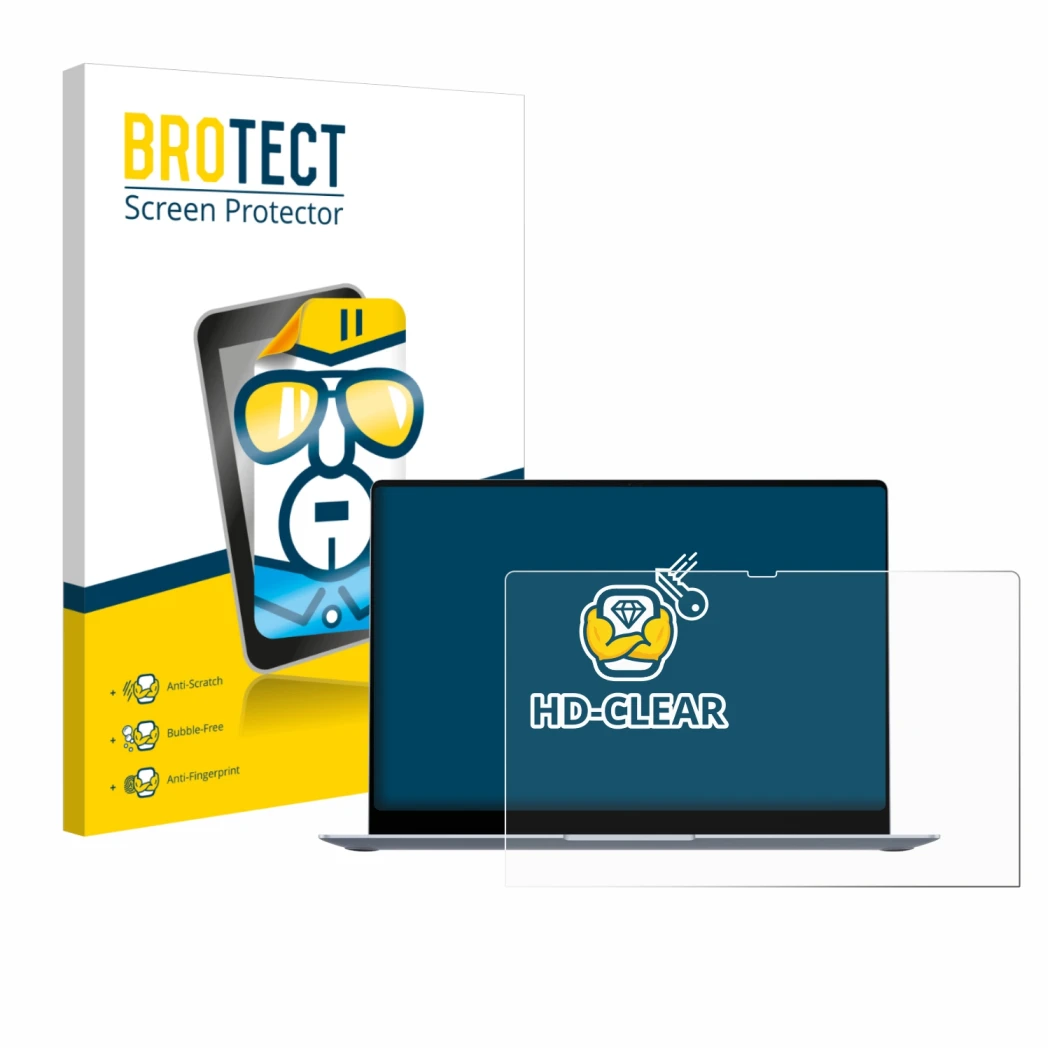 Parte frontale di una confezione del prodotto con il logo del marchio BROTECT. Accanto è raffigurato il dispositivo Samsung Ga