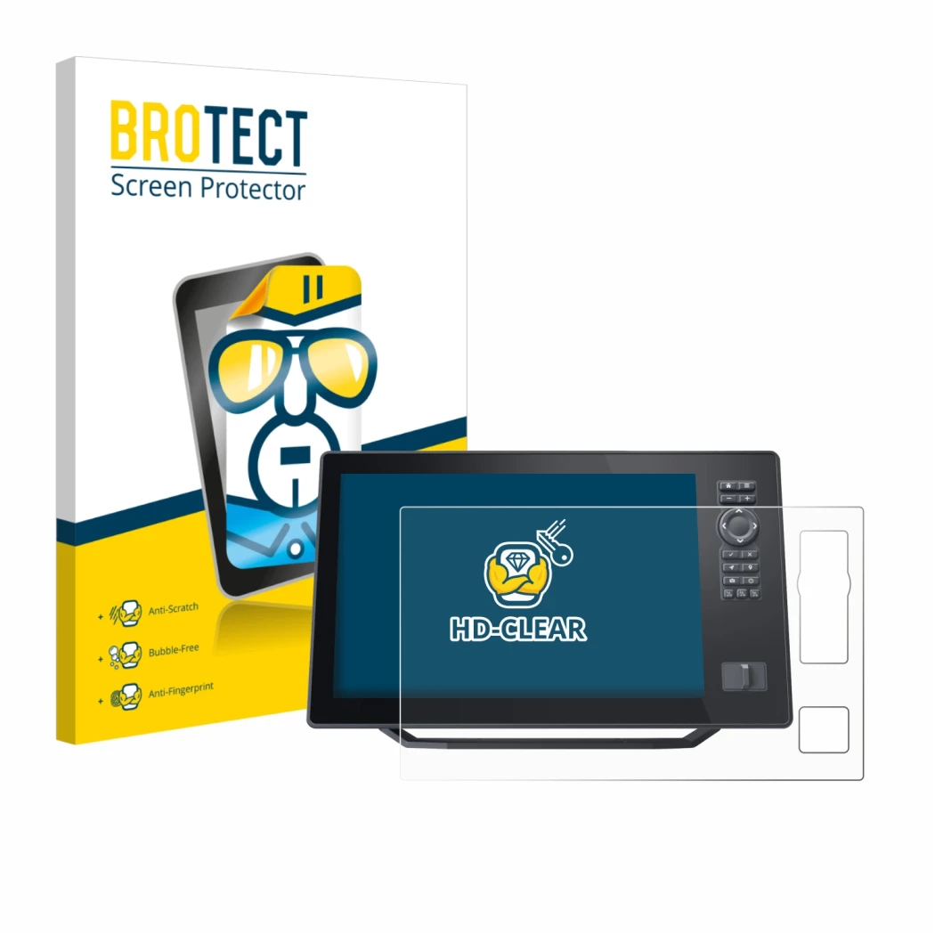 Parte frontale di una confezione del prodotto con il logo del marchio BROTECT. Accanto è raffigurato il dispositivo Humminbird